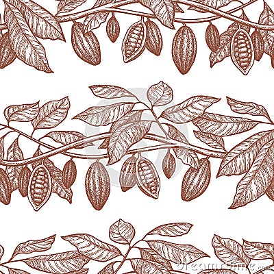 Seamless pattern with cocoa. Vector Illustration