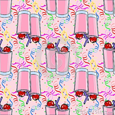 Seamless pattern with coctail drinks Vector Illustration