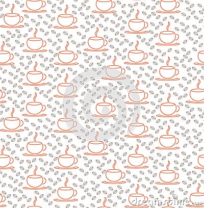 Seamless pattern Coffee Time Vector Illustration