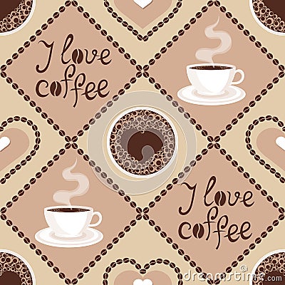 Seamless pattern with coffee Vector Illustration