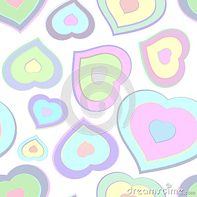 Seamless pattern from color hearts Vector Illustration