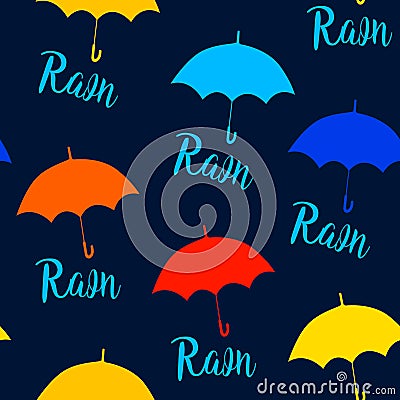 Seamless pattern with color umbrellas Vector Illustration