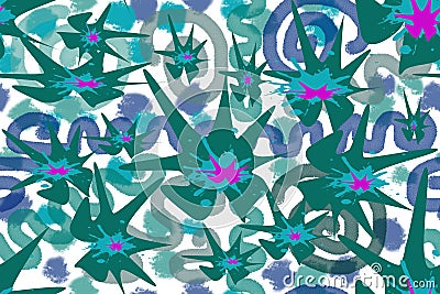 Seamless pattern of colored abstract elements. Stock Photo