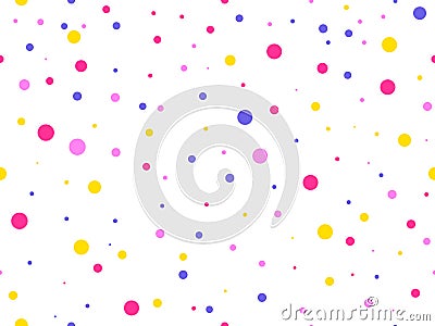 Seamless pattern with colored circles. Celebratory background with dots. Vector Vector Illustration