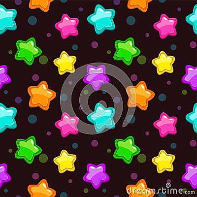 Seamless pattern with colorful bright stars Vector Illustration