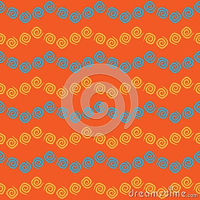 Seamless pattern colorful curlicues Stock Photo