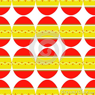 Seamless pattern of colorful bright decorated eggs Cartoon Illustration