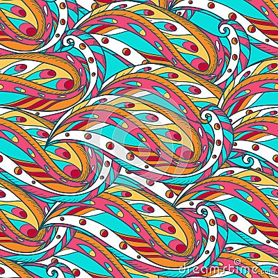 Seamless pattern with colorful doodles Vector Illustration