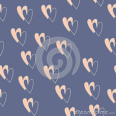 Seamless pattern with colorful hearts for Valentine day. Vector Vector Illustration