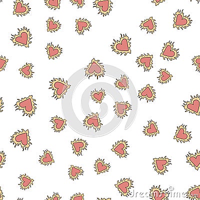 Seamless pattern with colorful hearts for Valentine s Day. Vector Vector Illustration