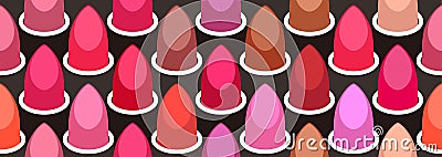 Seamless pattern of colorful lipsticks vector illustration Vector Illustration