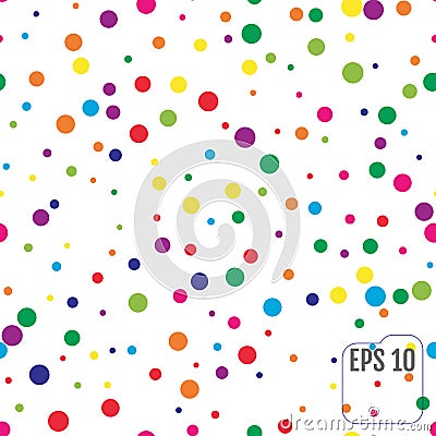 Seamless Pattern with Colorful polka dots Vector Illustration