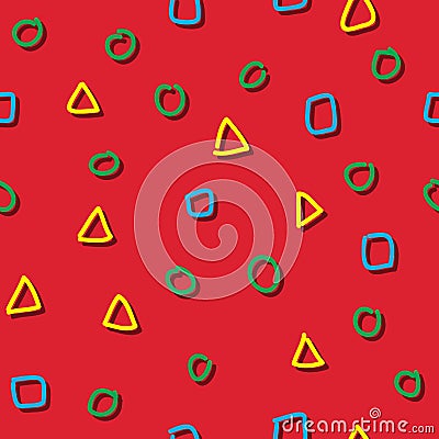 Seamless pattern colorful shape child drawing Vector Illustration