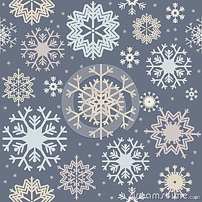 Seamless pattern with colorful snowflakes Vector Illustration