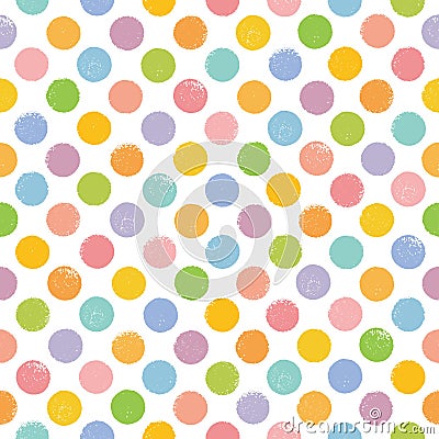 Seamless pattern with colorful stamp dots. Vector Illustration