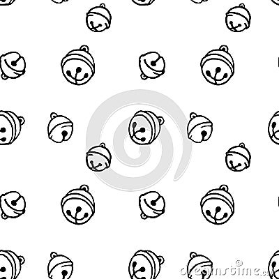 Seamless pattern of contour bells. Hand drawn Christmas and New Year backgrounds and textures in doodle style Stock Photo