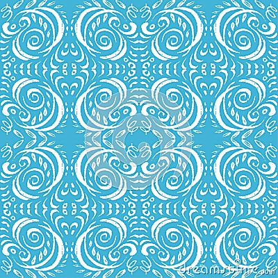 Seamless pattern of contour hand drawings decorative textured design elements Vector Illustration