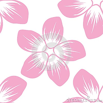 Seamless pattern of flower, flat simple retro vintage colorful vector Vector Illustration