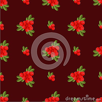 Seamless pattern with cranberry. Stock Photo
