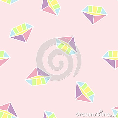 Seamless pattern with crystals. Cartoon Illustration