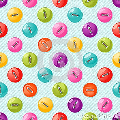 Seamless pattern with cute colorful buttons Vector Illustration