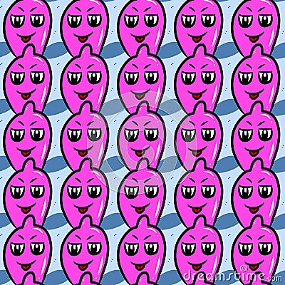 Seamless pattern of cute condom cartoon Stock Photo