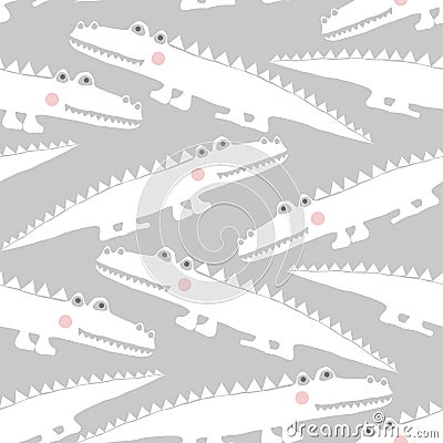 Seamless pattern with crocodiles Stock Photo