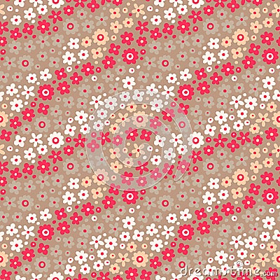 Seamless pattern with cute flowers Vector Illustration