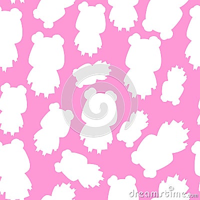 Seamless pattern with cute piggy in dress, pink pattern, Vector Illustration