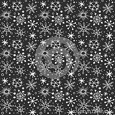 Seamless pattern with cute snowflakes Cartoon Illustration