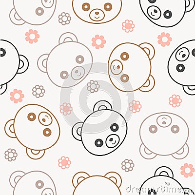 Seamless pattern cute teddy bear for use as wallpaper or Christmas wrapping paper gift Vector Illustration