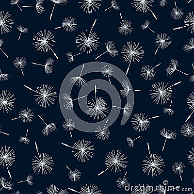 Seamless pattern with dandelion fluff Vector Illustration
