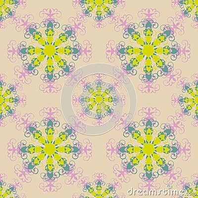 Seamless pattern. Decorative calligraphic elements. Vector Illustration