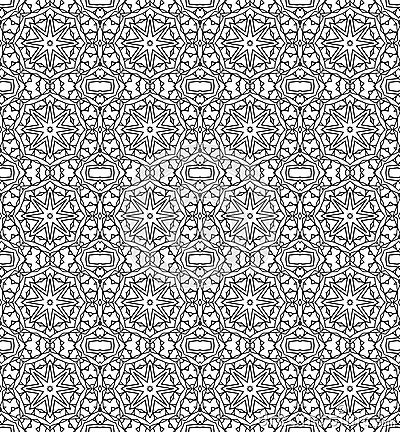 Seamless pattern with decorative eight-pointed stras Stock Photo