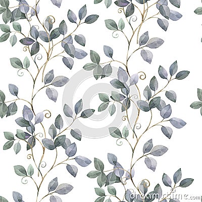 Seamless pattern with decorative plant elements. Cartoon Illustration