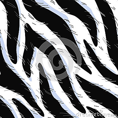 Seamless pattern with decorative zebra print. Animal stylized ornament, fur texture. Vector Illustration