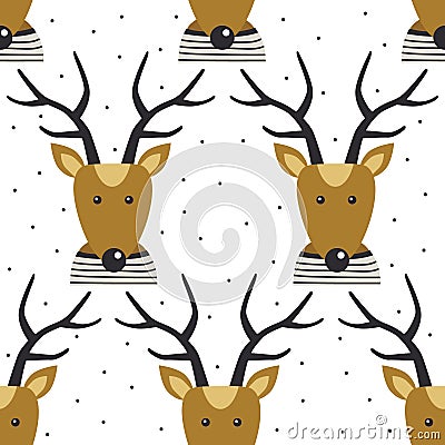 Seamless pattern with deers Vector Illustration