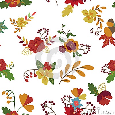 Seamless pattern depicting flowers and flowers on fabric and wrapping paper Stock Photo