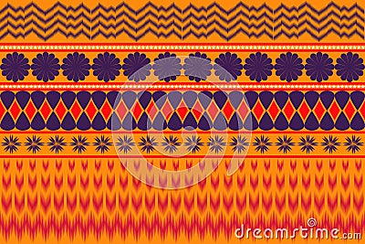 geometric square triangle circle tribal fabric indian turkish african popular wave ethnic Vector Illustration