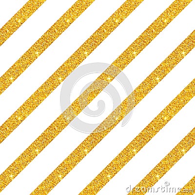 Seamless pattern with diagonal stripes of golden glitter on white background Stock Photo