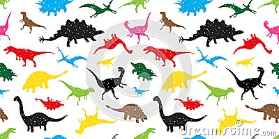 Seamless Pattern dino dinosaur vector isolated wallpaper background colorful Stock Photo