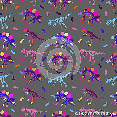 Seamless pattern with dinosaurs Vector Illustration