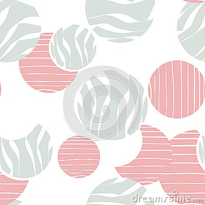 Seamless pattern with doodle circles randomly distributed, vector abstraction illustration. Cartoon Illustration