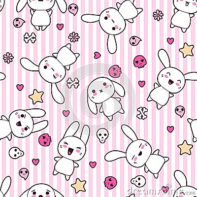 Seamless pattern with doodle. Vector kawaii Vector Illustration