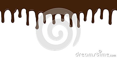 Seamless pattern of dripping of melted chocolate, background. Vector illustration Vector Illustration