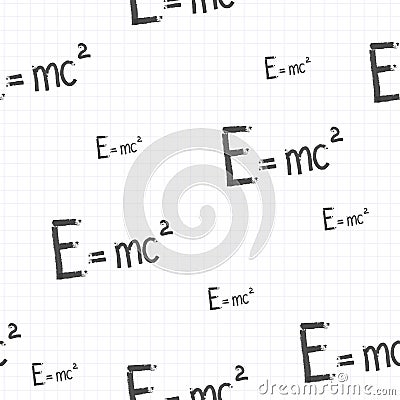 Seamless pattern. E=mc2 Vector Illustration