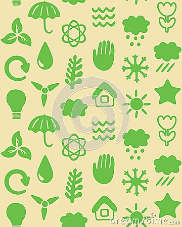 Seamless pattern with eco icons Vector Illustration