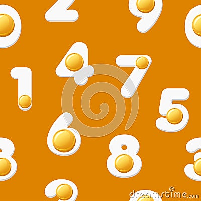 Seamless pattern egg scrabble numbers , texture for graphic design Stock Photo