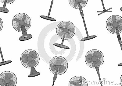 Seamless pattern of Electric black fan Vector Illustration