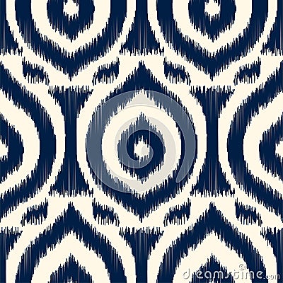Seamless pattern ethnic abstract background round ikat patterngeometric curve. Vector Illustration